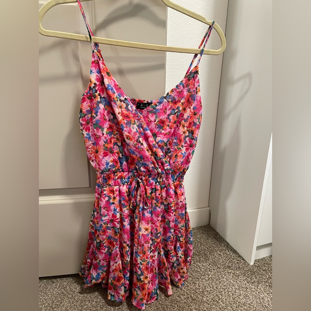 Floral Pink and Red Romper